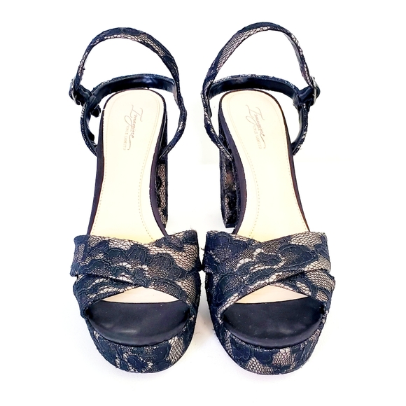 Vince Camuto Imagine Black Lace Block Heels - Picture 3 of 5